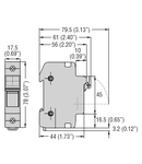 Suport fuziblie cu montaj pe sina R, FOR 10X38MM FUSES. 32A RATED CURRENT AT 690VAC, 1P+N. WITHOUT STATUS INDICATOR. 1 MODULE