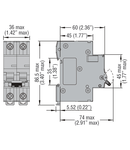 Siguranta automata, 1P+N - 6KA. 2 module, Curba declansare C, 1A