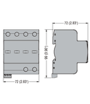 Descarcator tip 1 si 2 modnobloc, IEC IMPULSE CURRENT IIMP (10/350ΜS) 25KA PER POLE, 1P+N. Cu contact comanda de la distanta