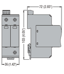 SURGE PROTECTION DEVICE TYPE 1 AND 2 WITH PLUG-IN CARTRIDGE, IEC IMPULSE CURRENT IIMP (10/350ΜS) 12.5KA PER POLE, 2P. Cu contact comanda de la distanta