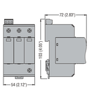 SURGE PROTECTION DEVICE TYPE 1 AND 2 WITH PLUG-IN CARTRIDGE, IEC IMPULSE CURRENT IIMP (10/350ΜS) 12.5KA PER POLE, 3P. Cu contact comanda de la distanta