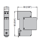 Descarcator tip 2 cu cartus, RATED DISCHARGE CURRENT IN (8/20MS) 5KA PER POLE, 1P+N