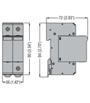 Descarcator tip 2 cu cartus, IEC MAXIMUM DISCHARGE CURRENT IMAX (8/20ΜS) 40KA PER POLE, 1P+N. WITHOUT CONTACT REMOTE