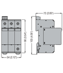 Descarcator tip 2 cu cartus, IEC MAXIMUM DISCHARGE CURRENT IMAX (8/20ΜS) 40KA PER POLE, 3P. Cu contact comanda de la distanta