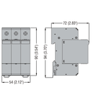 Descarcator tip 2 pentru  aplicatii fotovoltaice WITH PLUG-IN CARTRIDGE, EN SHORT-CIRCUIT CURRENT RATING ISCPV 100A, +, -, PE. WITHOUT CONTACT REMOTE