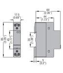 Contactor modular pentru iluminat,  20A AC1, 24VAC/DC (1NO+1NC)