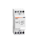 Contactor modular pentru iluminat,  25A AC1, 24VAC/DC (3NO+1NC))