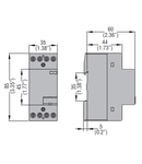 Contactor modular pentru iluminat,  25A AC1, 24VAC/DC (3NO+1NC))