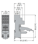 Socul pentru releu cu 2 C/O CONTACTS, SPRING TERMINALS