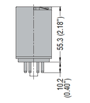 8-PIN Releu industrial cu indicator led si actuator mecanic, 48VDC, 10A, 2 C/O CONTACTS, fixare in soclu HR7XS1
