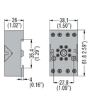 SOCKET FOR RELAY FOR FITTING ON DIN RAIL OR WITH SCREWS, 8-PIN FOR HR70 2C... SCREW TERMINALS