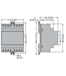 Contor trifazat, NON EXPANDABLE, 80A DIRECT CONNECTION, 4U, 2 PROGRAMMABLE STATIC OUTPUTS, MULTI-MEASUREMENTS