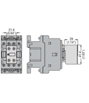 Contact auxiliar WITH FRONT CENTRE MOUNTING. SCREW TERMINALS, FOR BF SERIES CONTACTORS, 1NO + 1NC