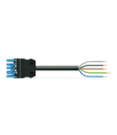 pre-assembled connecting cable; Eca; Socket/open-ended; 5-pole; Cod. I; H05Z1Z1-F 5G 2.5 mm²; 4m; 2,50 mm²; blue