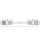 pre-assembled interconnecting cable; Eca; Socket/plug; 3-pole; Cod. P; H05VV-F 3G 2.5 mm²; 5 m; 2,50 mm²; red