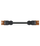 pre-assembled interconnecting cable; Eca; Socket/plug; 3-pole; Cod. S; 4m; 1,50 mm²; brown