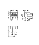 Socket for PCBs; angled; 4-pole; Cod. B