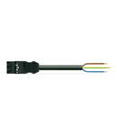 pre-assembled connecting cable; B2ca; Plug/open-ended; 3-pole; Cod. A; 6 m; 1,50 mm²; black