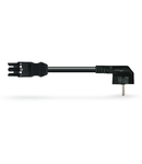 pre-assembled interconnecting cable; Socket/SCHUKO plug; 3-pole; Cod. A; H05VV-F 3G 2.5 mm²; 1 m; 2,50 mm²; black