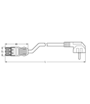 pre-assembled interconnecting cable; Socket/SCHUKO plug; 3-pole; Cod. A; H05VV-F 3G 2.5 mm²; 1 m; 2,50 mm²; black