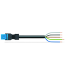 pre-assembled connecting cable; Eca; Socket/open-ended; 5-pole; Cod. I; H05Z1Z1-F 5G 1.5 mm²; 7 m; 1,50 mm²; blue