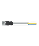 pre-assembled connecting cable; Eca; Plug/open-ended; 3-pole; Cod. B; H05VV-F 3 x 1.0 mm²; 5 m; 1,00 mm²; gray