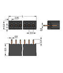 THT male header; 0.8 x 0.8 mm solder pin; straight; Pin spacing 3.5 mm; 12-pole; black