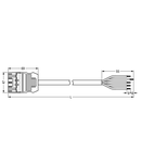 pre-assembled connecting cable; Eca; Plug/open-ended; 5-pole; Cod. A; H05VV-F 5G 1.5 mm²; 6 m; 1,50 mm²; white