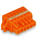 1-conductor female plug; clamping collar; 2.5 mm²; Pin spacing 5.08 mm; 7-pole; 2,50 mm²; orange