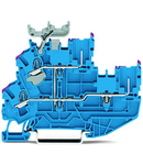 2-conductor/2-pin, double-deck carrier terminal block; 2-conductor/2-pin through terminal block; N; internal commoning; conductor entry with violet marking; for DIN-rail 35 x 15 and 35 x 7.5; 2.5 mm²; Push-in CAGE CLAMP®; 2,50 mm²; blue