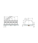 4-conductor chassis-mount terminal strip; 3-pole; PE-N-L1; with ground contact; 1 snap-in foot per pole; 4 mm²; 4,00 mm²; black