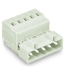 1-conductor male connector; 100% protected against mismating; Snap-in mounting feet; 2.5 mm²; Pin spacing 5 mm; 9-pole; 2,50 mm²; light gray