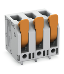 PCB terminal block; lever; 4 mm²; Pin spacing 7.5 mm; 5-pole; Push-in CAGE CLAMP®; 4,00 mm²; gray