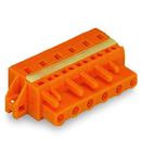 1-conductor female plug; clamping collar; 2.5 mm²; Pin spacing 7.62 mm; 6-pole; 2,50 mm²; orange