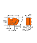 Stackable PCB terminal block; with commoning option; 2.5 mm²; Pin spacing 5.08 mm; 1-pole; CAGE CLAMP®; 2,50 mm²; orange