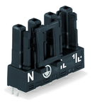 Socket for PCBs; straight; 4-pole; Cod. A; black