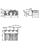 Socket for PCBs; straight; 4-pole; Cod. A; black