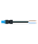 pre-assembled connecting cable; Eca; Plug/open-ended; 2-pole; Cod. I; H05VV-F 2 x 1.5 mm²; 2 m; 1,50 mm²; blue