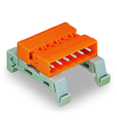 Double pin header; DIN-35 rail mounting; Pin spacing 5.08 mm; 3-pole; orange