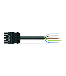 pre-assembled connecting cable; Eca; Socket/open-ended; 5-pole; Cod. A; H05Z1Z1-F 5G 2.5 mm²; 6 m; 2,50 mm²; black