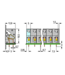 PCB terminal block; push-button; 2.5 mm²; Pin spacing 7.5 mm; 4-pole; CAGE CLAMP®; 2,50 mm²; gray