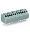 PCB terminal block; push-button; 1.5 mm²; Pin spacing 3.5 mm; 13-pole; Push-in CAGE CLAMP®; 1,50 mm²; gray
