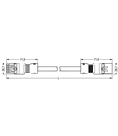 pre-assembled interconnecting cable; Eca; Socket/plug; 5-pole; Cod. A; H05Z1Z1-F 5G 1.5 mm²; 2 m; 1,50 mm²; black