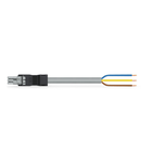 pre-assembled connecting cable; Eca; Socket/open-ended; 3-pole; Cod. B; 5 m; 1,00 mm²; gray