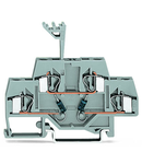 Component terminal block; double-deck; with 2 diodes 1N4007; Bottom anode; for DIN-rail 35 x 15 and 35 x 7.5; 4 mm²; CAGE CLAMP®; 4,00 mm²; gray