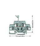 Component terminal block; double-deck; with 2 diodes 1N4007; Bottom anode; for DIN-rail 35 x 15 and 35 x 7.5; 4 mm²; CAGE CLAMP®; 4,00 mm²; gray