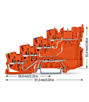 4-conductor sensor supply terminal block; for PNP (positive) switching sensors; with ground contact; 1 mm²; Push-in CAGE CLAMP®; 1,00 mm²; orange