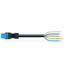 pre-assembled connecting cable; Eca; Socket/open-ended; 5-pole; Cod. I; H05VV-F 5G 1.5 mm²; 3 m; 1,50 mm²; blue