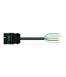 pre-assembled connecting cable; Eca; Plug/open-ended; 5-pole; Cod. A; H05Z1Z1-F 5G 2.5 mm²; 1 m; 2,50 mm²; black