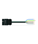 pre-assembled connecting cable; Eca; Plug/open-ended; 5-pole; Cod. A; H05VV-F 5G 1.5 mm²; 6 m; 1,50 mm²; black